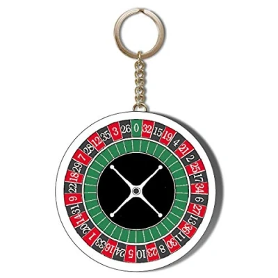 Image of Gift Insanity ROULETTE WHEEL 45mm CHAIN KEYRING BOTTLE OPENER