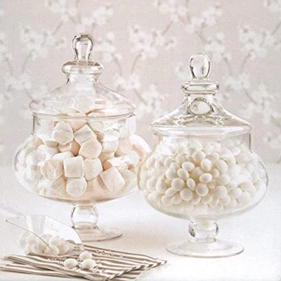 Image of Biznest 25Cm Retro Decorative Glass Lid Candy Food Storage Pot Jar (Pack Of 2)