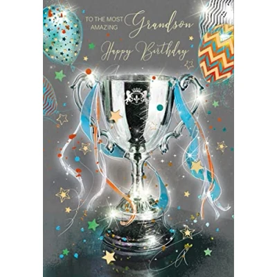 Image of Cherry Orchard Grandson Birthday Card from the Grayson Range complete with Gold Envelope and Foil Detailing …