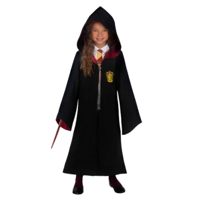 Image of Funidelia Deluxe Hermione Granger Costumes for girl Gryffindor &amp; Wizards Costume kids accessory fancy dress props Halloween, carnival parties Size 3 4 years