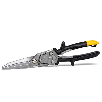 Image of ToughBuilt Straight Long Cut Aviation Snips One Handed Lock Operation (TB H4 60 SL)