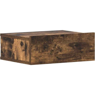 Image of vidaXL Floating Nightstand Smoked Oak 40x30x15 cm Engineered Wood