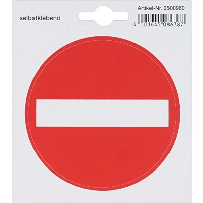 Image of Meister Adhesive Sign No Entry Symbol Sticker/Information Sign/Doorplate/Sign Mandatory Sign/Commercial Products Property Marking, 500960