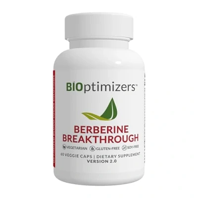 Image of BiOptimizers Berberine Breakthrough 2.0 Supplement Vegetarian, Gluten Free and Soy 60 Capsules