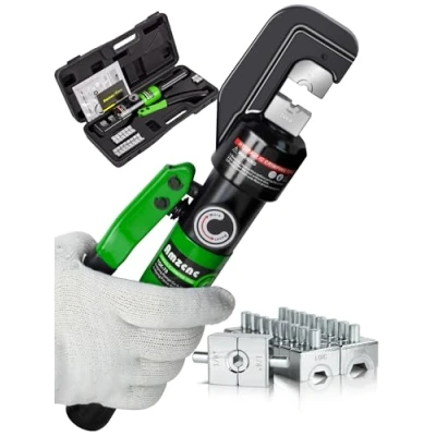 Image of AMZCNC 8 Tons Hydraulic Crimping Pliers 4 70 mm² Cable Lug with 9 Pairs of Dies (Crimp (4 mm²))