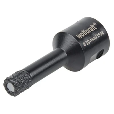 Image of wolfcraft “Ceramic Diamond Coated Annular Bit, For Angle Grinders, Ø 10 mm I 5998000 installing bathroom fittings and cable bushings in tiles or glazed