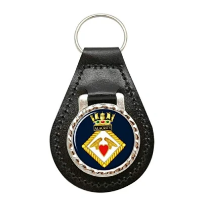 Image of HMS Alacrity, Royal Navy Leather Key Fob
