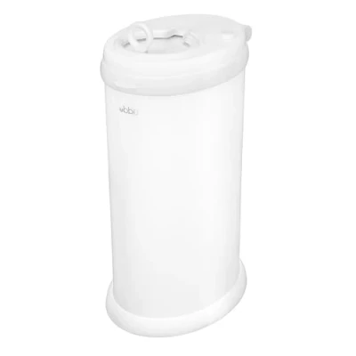 Image of Ubbi Steel Odour Locking Nappy Disposal Bin, No Special Bag Required Money Saving, Awards Winning, Modern Design Registry Must Have Matte White