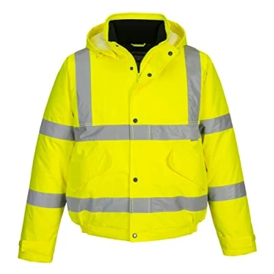 Image of Kapton Hi Viz High Vis Visibility Bomber Jacket Waterproof Work Coat Security (5XL, Yellow)