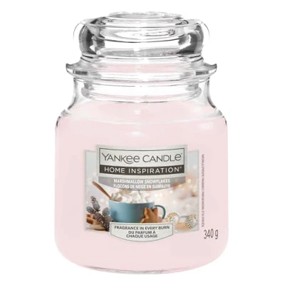 Image of Yankee Candle Home Inspiration Marshmallow Snowflakes Scented Candle, 340g