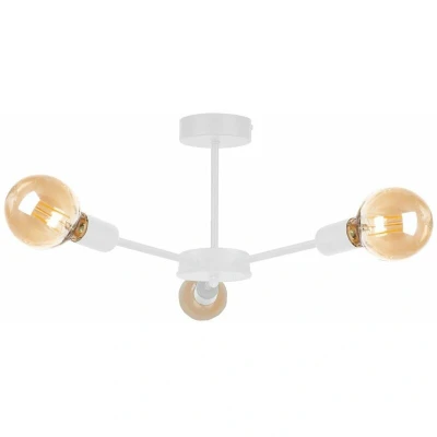 Image of Keter Sun Multi Arm Semi Flush Ceiling Light White, 40cm, 3x E27