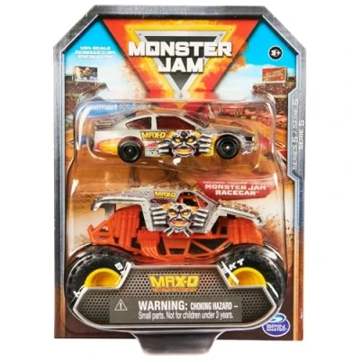 Image of Monster Jam Official 1:64 Scale Diecast 2 Pack Series 5 Truck and Race Car: Max D