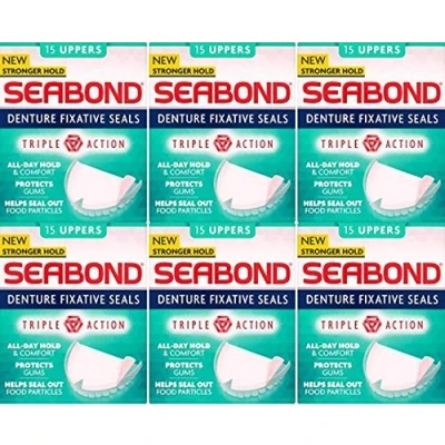 Image of Twelve Packs of Seabond Denture Fixative Seals 15 Uppers