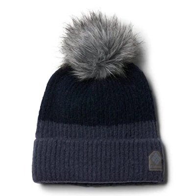 Image of Columbia Winter Blur Pom Beanie Hat, Nocturnal, Dark One Size
