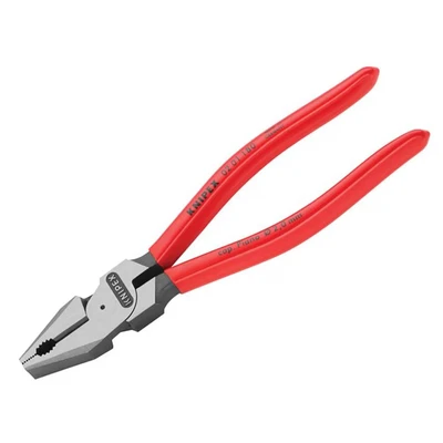 Image of Knipex High Leverage Combination Pliers black atramentized, plastic coated 180 mm (self service card/blister) 02 01 SB