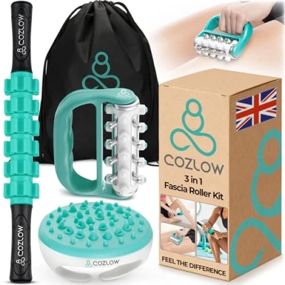 Image of 3 in 1 Fascia Roller Kit, Helps Reduce The Appearance of Cellulite, Increase Circulation &amp; Firms Skin, Massagers for Thighs, HIPS, Arms Body by Cozlow