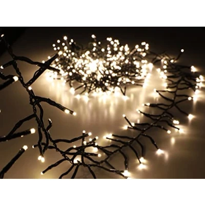 Image of Christmas Concepts® 500 6M/20FT Warm White LED Cluster Lights With 8 Function Controller Indoor/Outdoor Energy Efficient A++