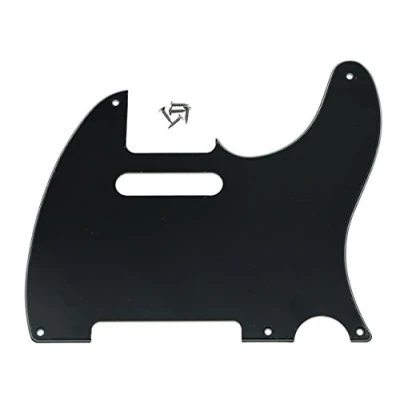 Image of KAISH American Vintage 5 Hole Tele Pickguard TL Guitar Pick Guard Scratch Plate for Tele/Telecaster Black 3 Ply