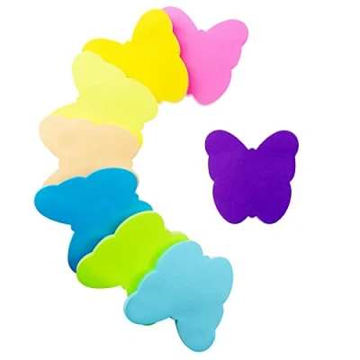 Image of Sticky Notes, 560Sheets 8 Colors Butterfly Shape Self Notes Pad, Bright Post Stickies, Super Colour for Office Home School Meeting(76mmx76mm)