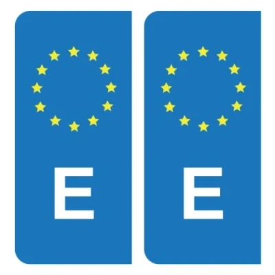 Image of HADEXIA Self Adhesive Number Plate Stickers European Union EU Blue