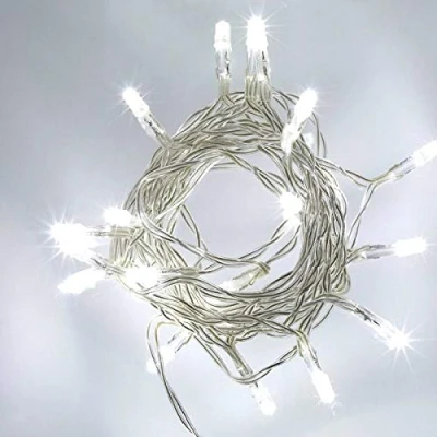 Image of SHATCHI 20 Cool White LED Lights Clear Cable Battery Operated Fairy String Christmas Tree Wedding Party Birthday Garden Window Decorations