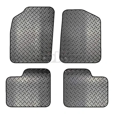 Image of Carsio Rubber 4 Piece Car Mat Set For Fiat 500 2012+ Onwards with [4 Clips] Tailored Fit Floor Complete Accessory Black Custom Fitted All Weather &amp; Heavy Duty, Anti Slip Backing