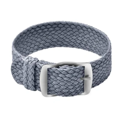 Image of ULLCHRO Nylon Watch Strap Replacement Perlon Braided Woven Band NATO Men Women 14mm, 16mm, 18mm, 20mm, 22mm Bracelet with Stainless Steel Silver Buckle (22mm, Gray)