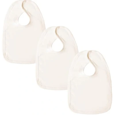 Image of Baby Bibs, Premium Cotton Dribble British Made for Boys &amp; Girls, Newborn 0 6 Months, 3 Pack, Cream