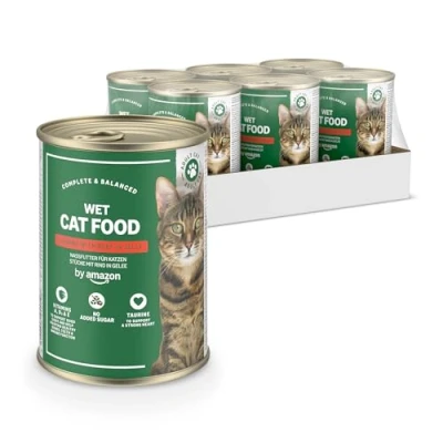 Image of by Amazon Wet Cat Food Can Beef Chunks in Jelly 6 pack