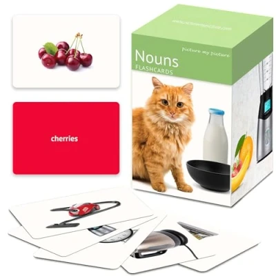 Image of Nouns Flash Cards: 200 Modern Language Photo Cards Vocabulary Builder Toddler for Speech Therapy Preschool Learning Activities ESL Teaching Materials Autism
