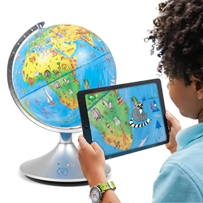 Image of Interactive Children’s Smart Globe and Augmented Reality app to Explore the world. Simplified Earth for Kids. Learning Toy. Educational Gift. Learn Geography. (App Requires Compatible AR Device)