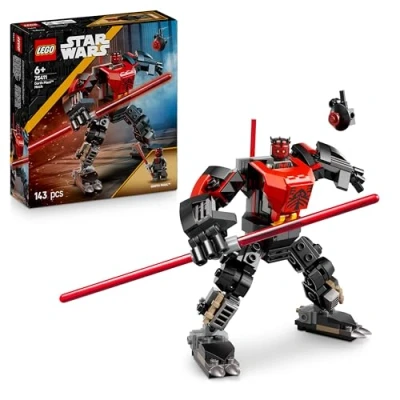Image of LEGO Star Wars: The Clone Wars Darth Maul Mech Building Toy for Boys, Girls, Fans and Fantasy Lovers Aged 6 Years Old Plus, Gift Idea Kids, Includes a Large Double Bladed Red Lightsaber 75411