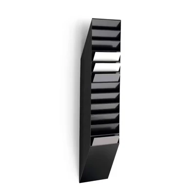 Image of Durable Flexiboxx 12 Literature Holder A4 Portrait Black Wall Mounted Document Ideal for Flyers, Brochures, Magazines, etc.