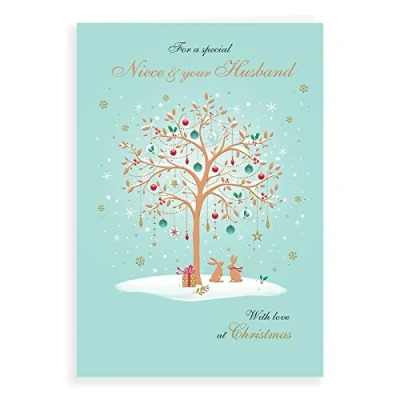 Image of Regal Publishing Christmas Card Niece &amp; Husband 9 x 6 inches, C85565,whitegreengreybluebrown
