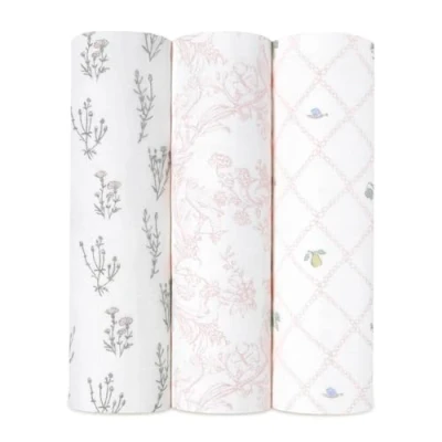 Image of aden + anais Set of 3 Soft Silky Muslin Swaddle Blankets for Girls and Boys, Baby Wraps, Ideal Newborn Infant, Gift