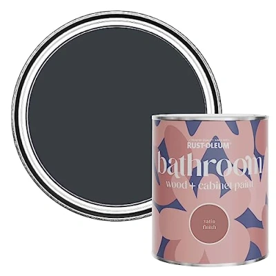Image of Rust Oleum Grey Moisture Resistant Bathroom Wood and Cabinet Paint in Satin Finish Anthracite (RAL 7016) 750ml