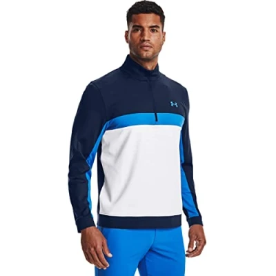 Image of Under Armour Mens 2022 Storm 1/2 Zip Layer Sweater Academy/White/Blue XXL