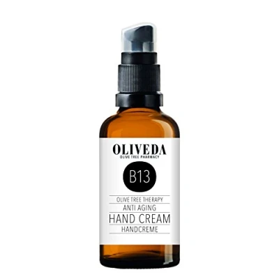 Image of Oliveda B13 Hand cream Anti Aging with pump Nourishing &amp; rich natural cosmetics moisturizing for delicate and chapped hands + intensive protection skin nail bed non greasy 50 ml
