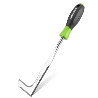 Image of WORKPRO 30cm Weed Removal Tool with Plastic Handle, Serrated Edge Puller, Remover Stainless Steel, Garden Tools for Gardening Moss and