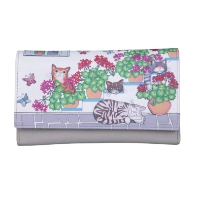 Image of Mala Leather Santorini Ladies Matinee Purse Wallet Grey (3631 98)