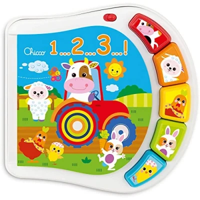 Image of Chicco Numbers Colour Book, Multicoloured for Kid The Farm Animals, Format: Batteries: 3 AAA