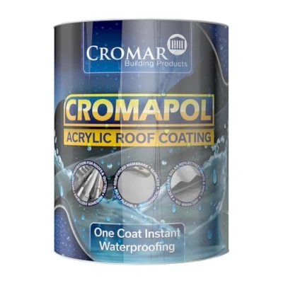 Image of CROMAR Cromapol Fibre Free Acrylic Roof Coating Liquid Waterproofing Solution Opaque 5 KG