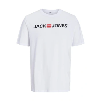 Image of JACK &amp; JONES Mens Corp Logo Crew Neck T Shirt White Medium