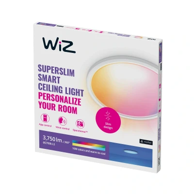 Image of WiZ SuperSlim LED ceiling light RGBW Ø54cm white