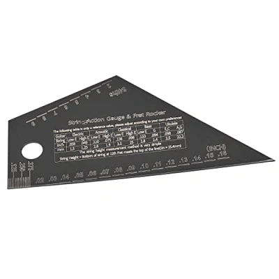 Image of Barabesty Fret Leveling Tool Guitar Bass Neck Fingerboard Measuring Ruler Stainless Steel Rocker Luthier