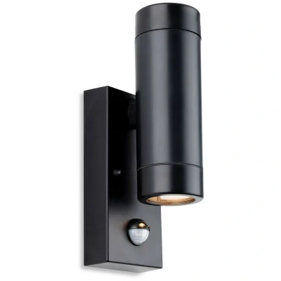 Image of Ravel Up Down Resin 2 Light Wall with PIR Black IP54