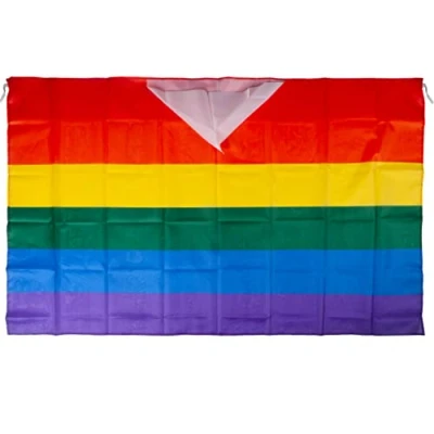 Image of VFM Rainbow Pride Hooded Cape 90 x 150cm LGBT Colourful Festival Carnival Outfit Support The Lesbian, Gay, Bisexual, Transgender Community Ally LGBTQ+ Inclusive