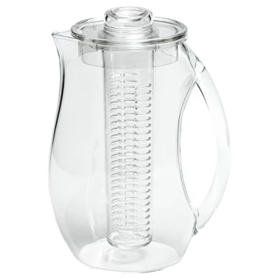 Image of Grunwerg Acrylic Infusion Natural Flavoured Water Pitcher Jug with Removable Fresh Fruit Insert, Clear, 2 Litre,Transparent,27.5 x 15.5 cm