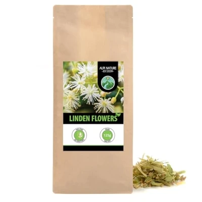 Image of linden blossom tea (125g, 4.4oz), dried tea, 100% natural, without additives
