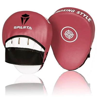 Image of Focus Pads Boxing Mitts Curved Hook and Jab Target Hand Great for MMA, Kickboxing, Martial Arts, Muay Thai, Karate Training Padded Punching, Coaching Strike Shield (Pink)